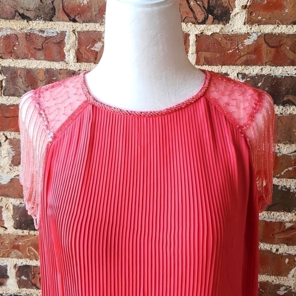 SHALALA Coral Semi-formal Pleated Tier Layered Dress Size Small - Picture 4 of 4
